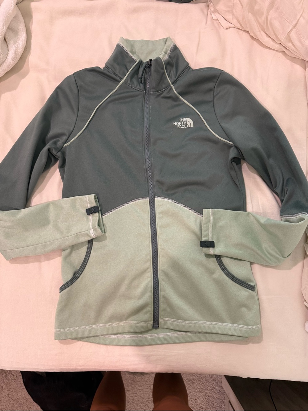 The North Face Two-Tone Green Full-Zip Fleece Jacket